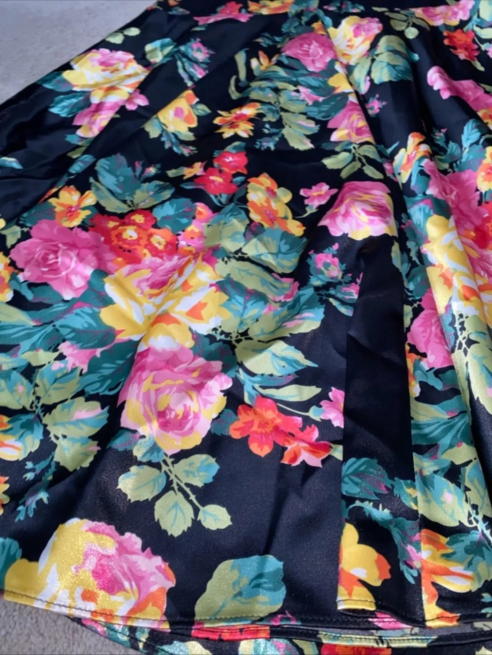 Jump Apparel Prom Gown  Dress 7/8 Black Floral Multi Colored - Picture 16 of 16